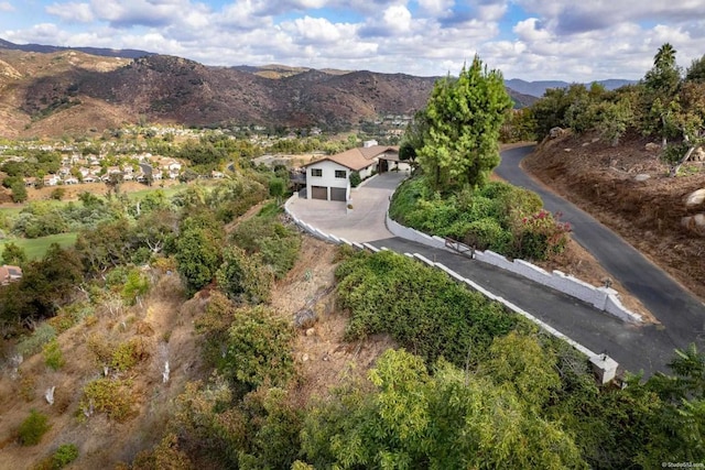 drone / aerial view with a mountain view