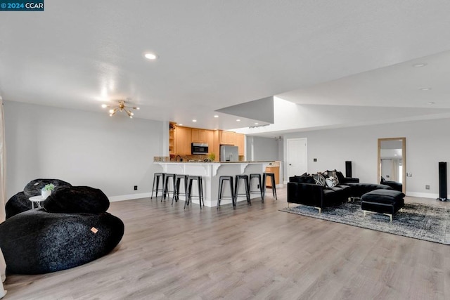 living room featuring light hardwood / wood-style floors