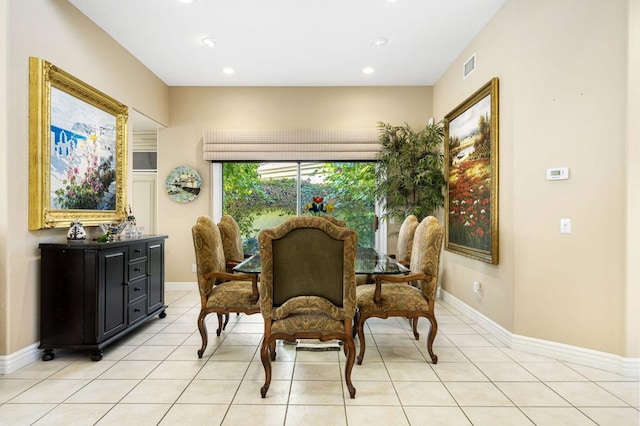 dining room featuring light tile patterned floors