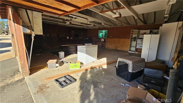 interior space featuring concrete floors