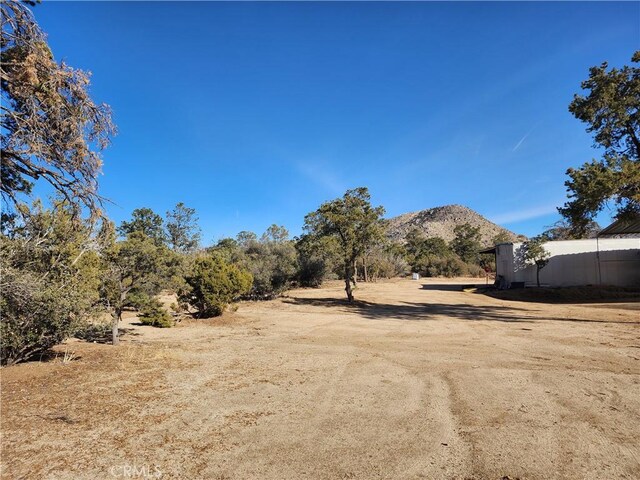 view of yard with a mountain view