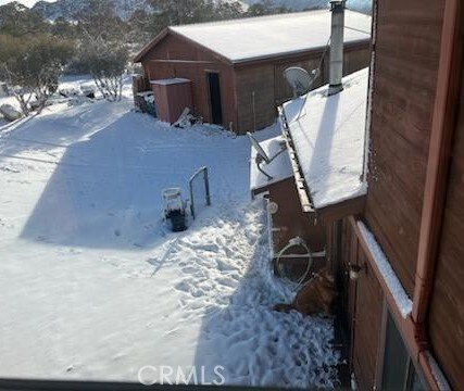 view of snow covered exterior