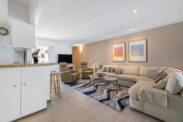 living room featuring light hardwood / wood-style floors