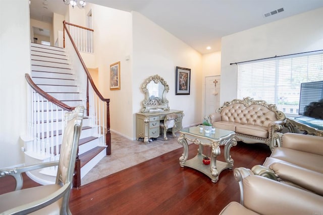 living room featuring light hardwood / wood-style flooring