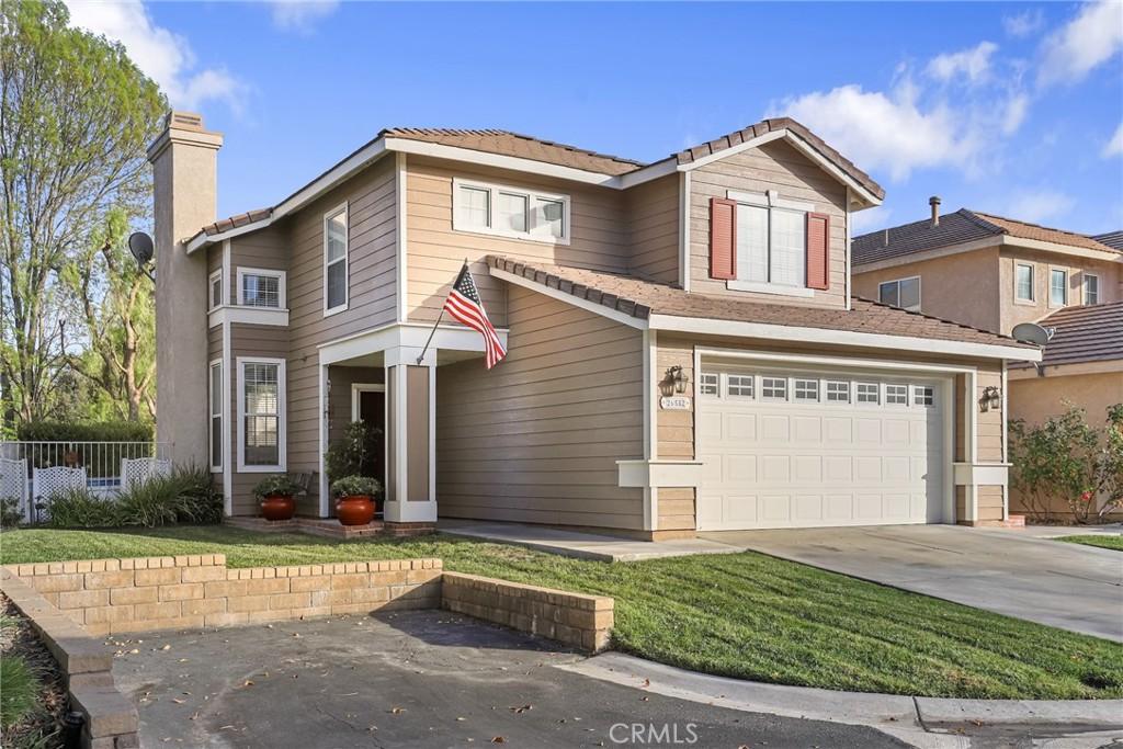 view of front property with a garage