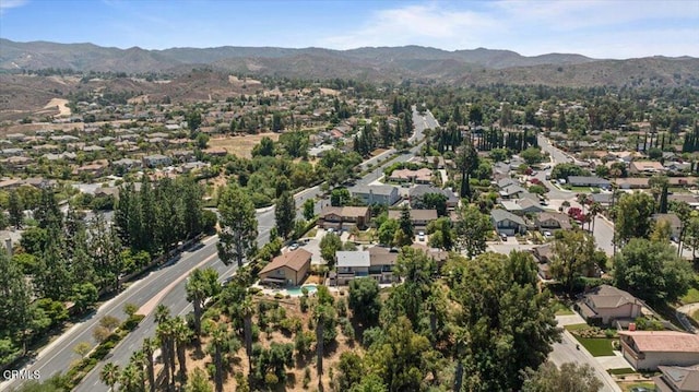 aerial view with a mountain view