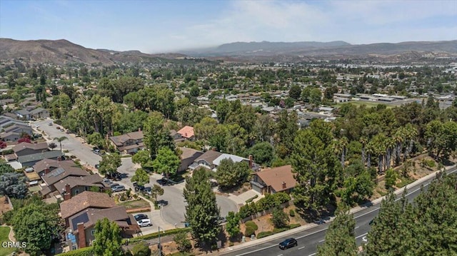 bird's eye view featuring a mountain view