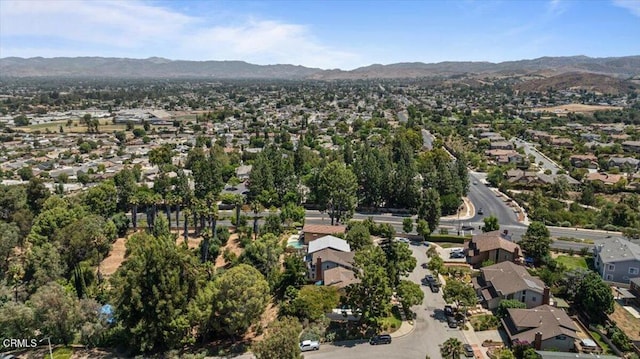 bird's eye view featuring a mountain view