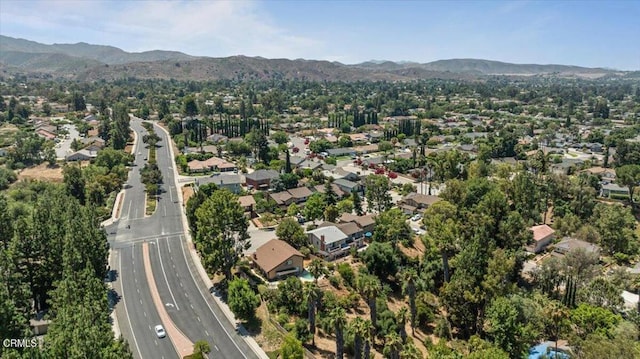 aerial view with a mountain view