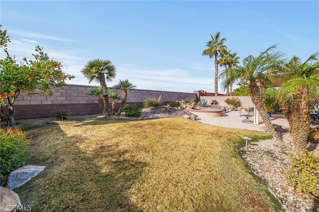 view of yard featuring a patio