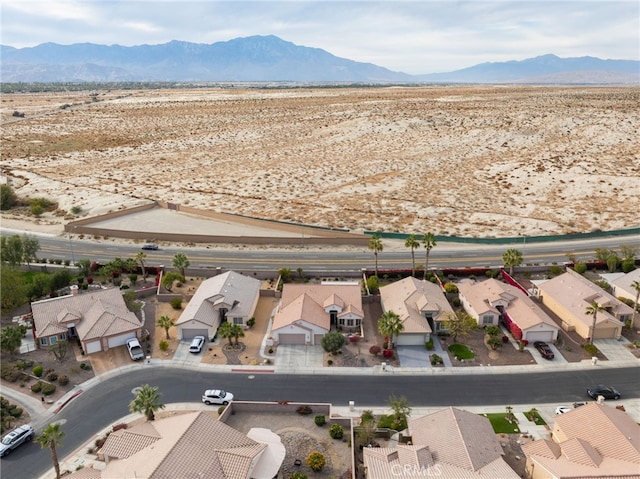 drone / aerial view with a mountain view