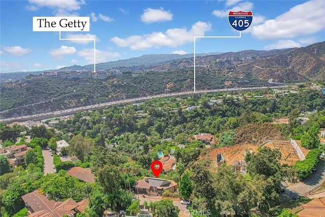 aerial view featuring a mountain view