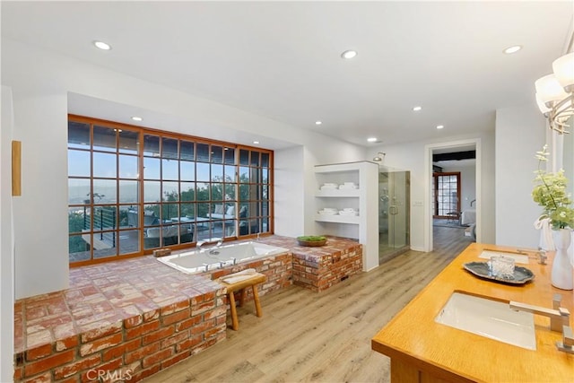 kitchen with wood-type flooring