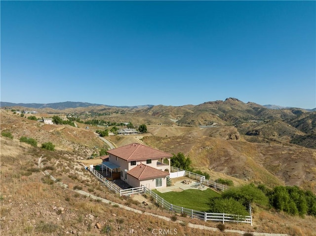 property view of mountains featuring a rural view