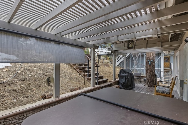 view of patio / terrace featuring a grill and a pergola