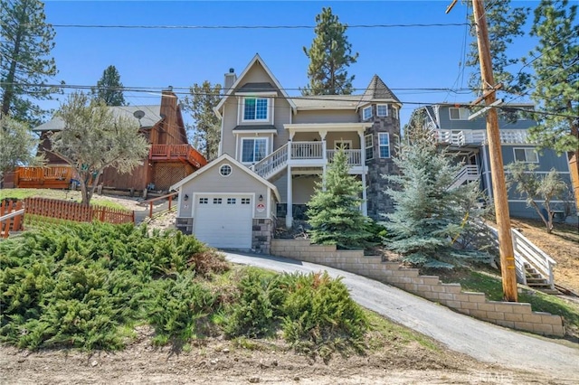 view of front of property featuring a garage