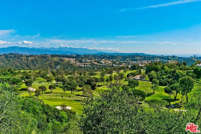 bird's eye view with a mountain view