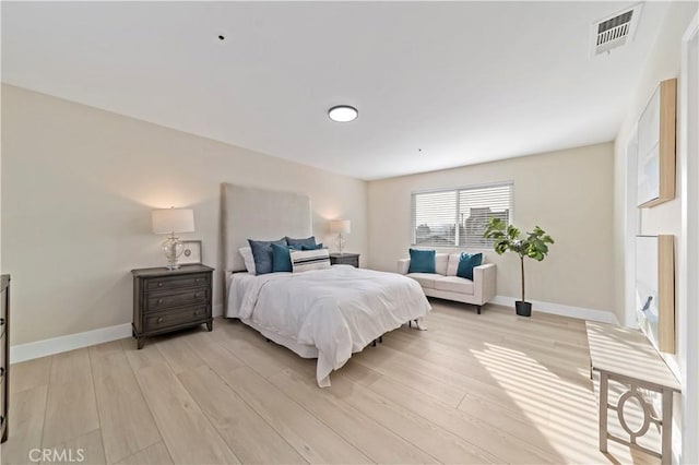 bedroom featuring light hardwood / wood-style flooring