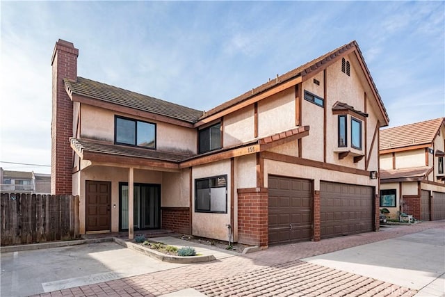 view of front of home with a garage