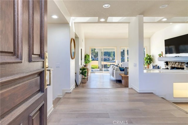 entrance foyer with light hardwood / wood-style floors