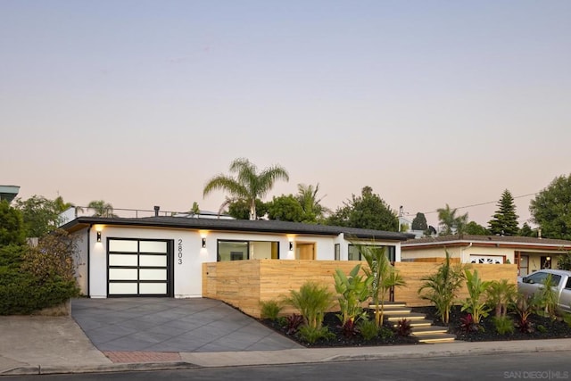 view of front facade with a garage