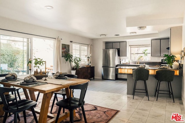 dining area with sink