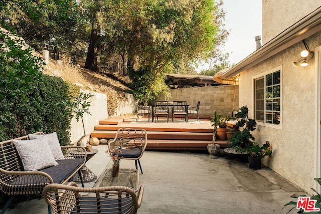 view of patio / terrace with an outdoor living space