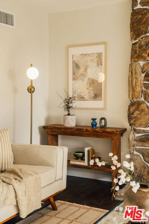 sitting room featuring hardwood / wood-style flooring