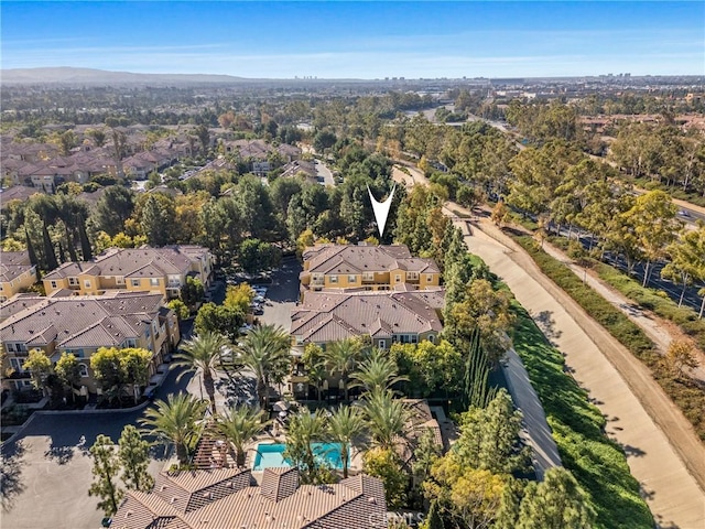 aerial view with a residential view