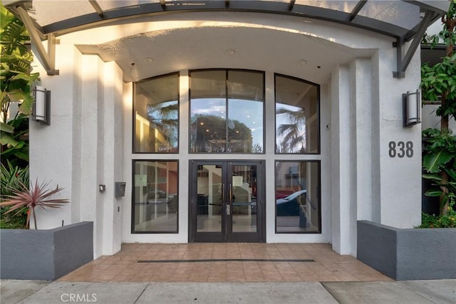 view of exterior entry with french doors