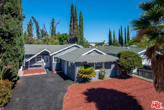 view of single story home