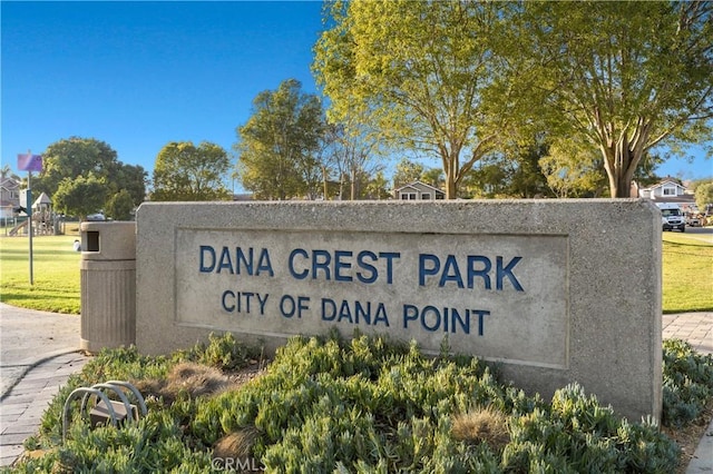 view of community sign