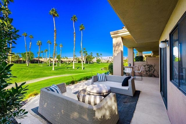 view of patio featuring an outdoor living space