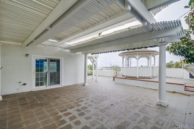 view of patio featuring a gazebo