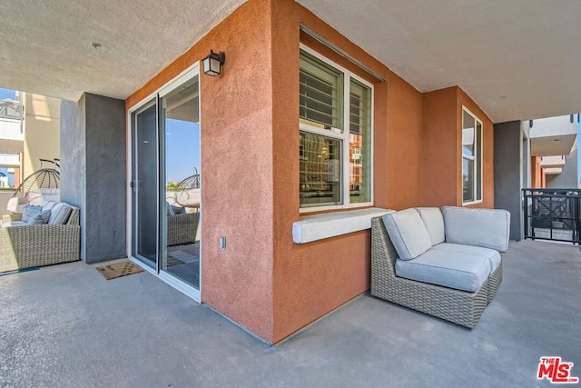 balcony with a patio area