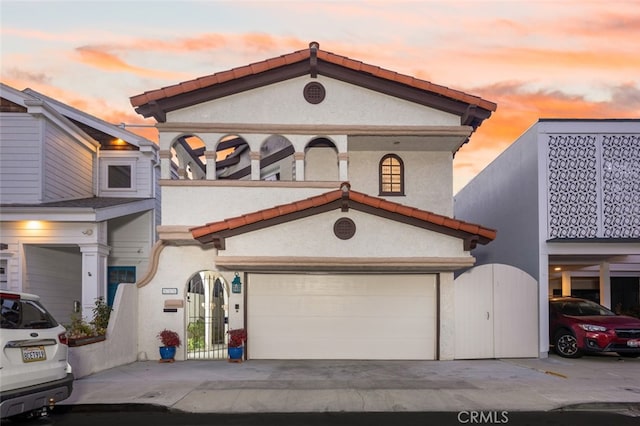 view of front of home with a garage