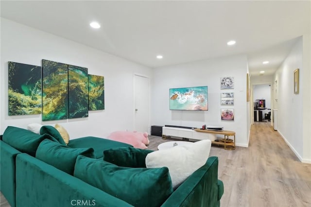 living room featuring light hardwood / wood-style floors