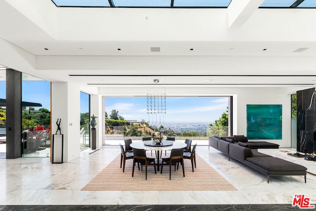 dining room with an inviting chandelier