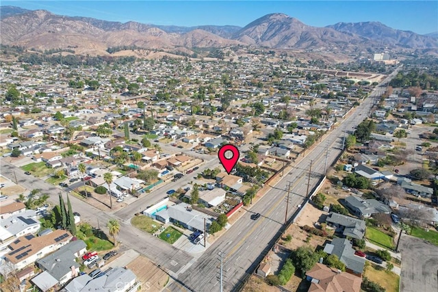 aerial view featuring a mountain view