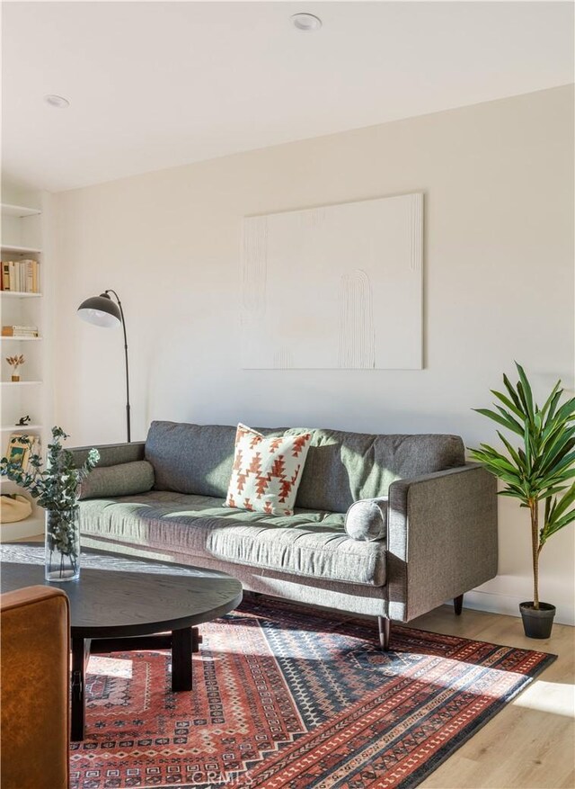 living room with wood-type flooring