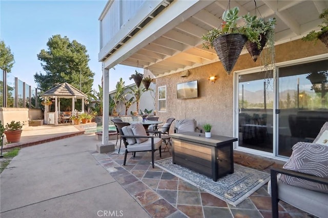 view of patio with a gazebo