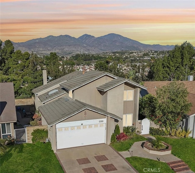 exterior space with a mountain view