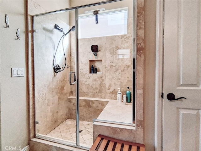 bathroom featuring walk in shower