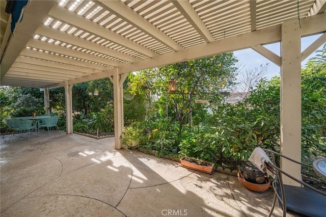 view of patio with a pergola