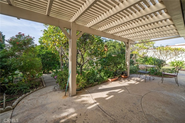 view of patio with a pergola