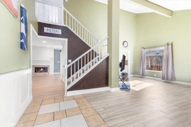 entrance foyer featuring light wood-type flooring