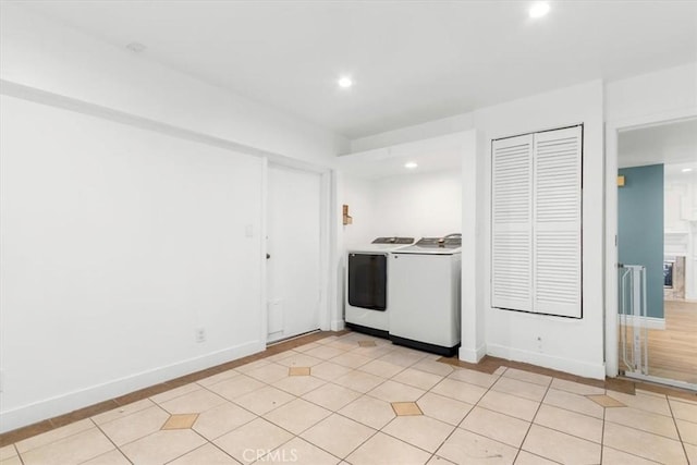 kitchen with independent washer and dryer