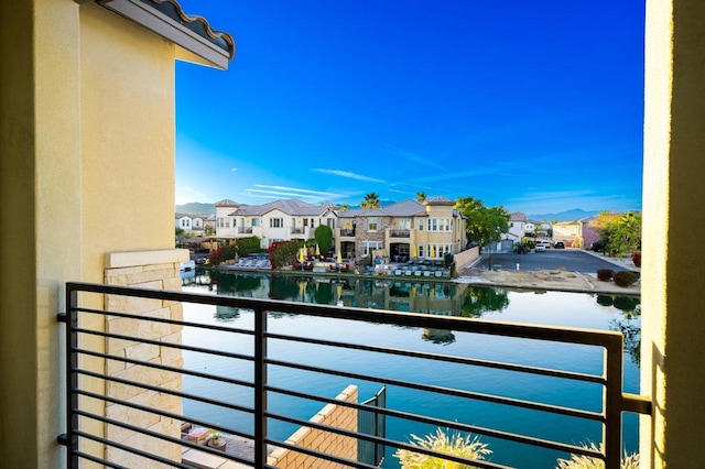 balcony with a water view