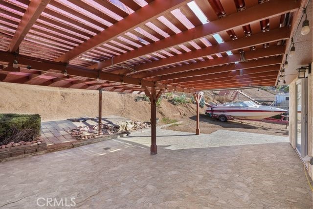 view of patio featuring a pergola