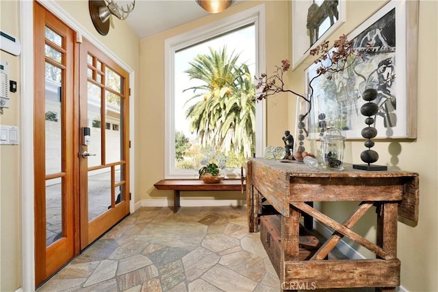 doorway to outside with french doors